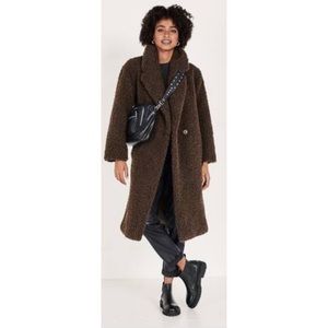 Asos Oversized Dark Brown Teddy Borg Duster Jacket Longline Lagenlook Small